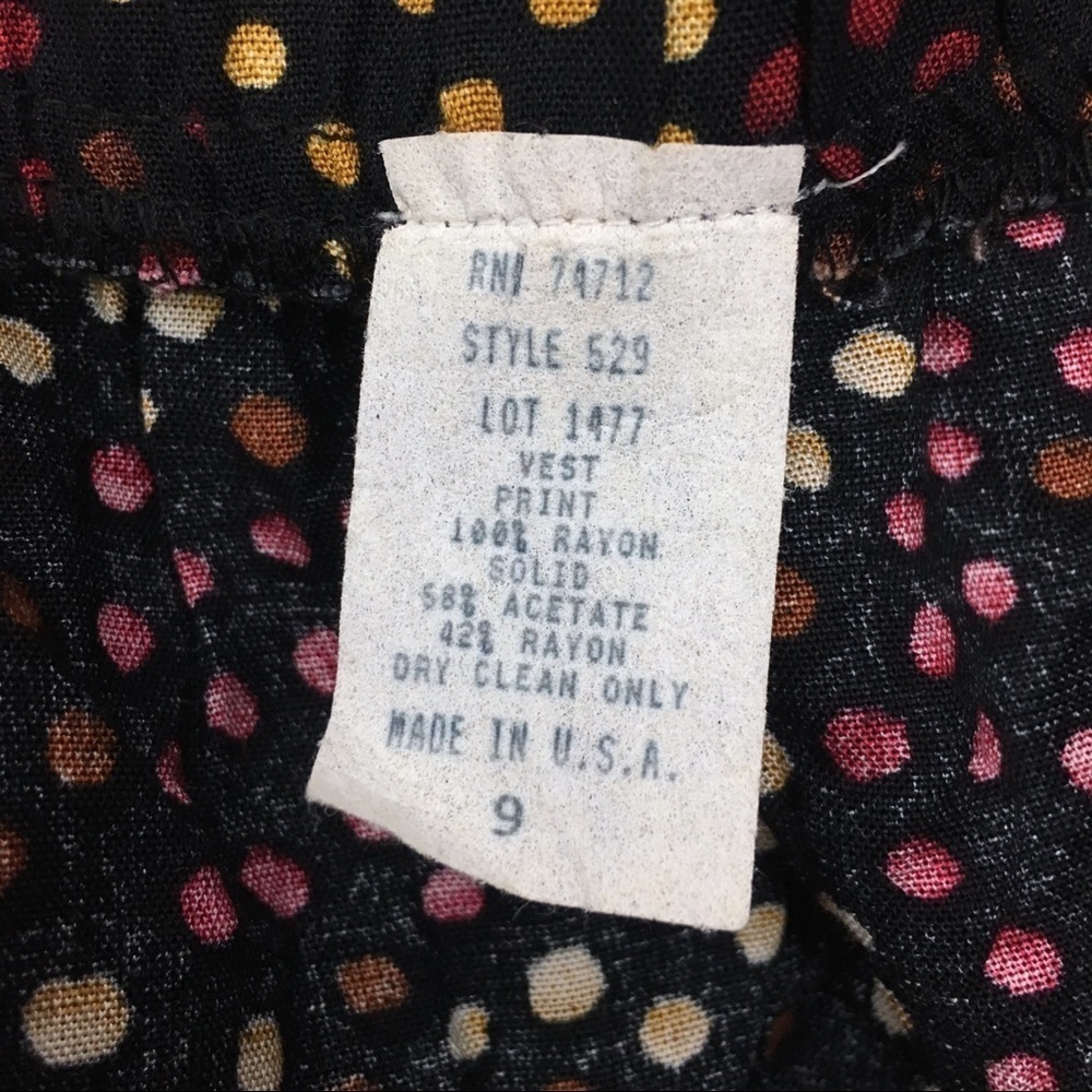 VINTAGE Mom Shorts Ultra High Waist Black Dots Retro 80s 90s Chic Black Size 9 - Picture 7 of 8
